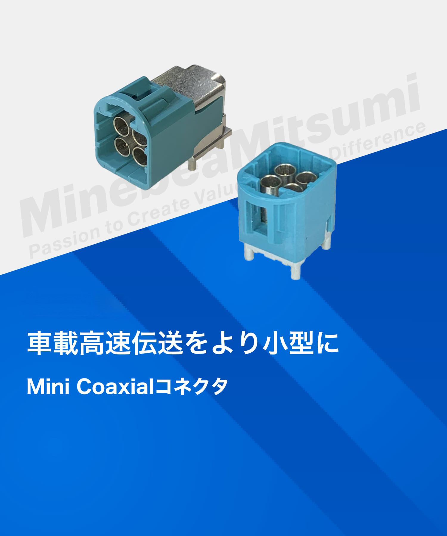 ミネベアミツミ 車載高速伝送をより小型に Mini Coaxialコネクタ